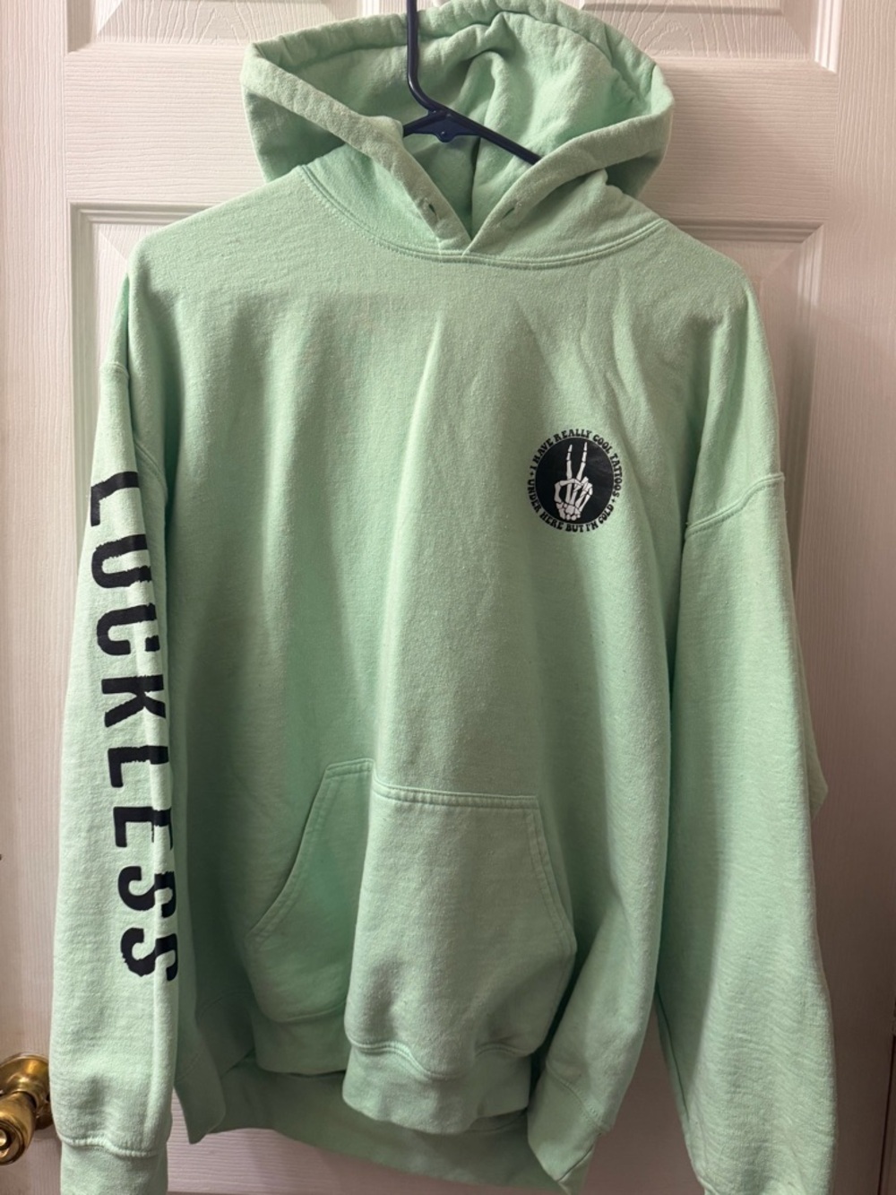 Luckless Mint Green Hooded Pullover Sweater